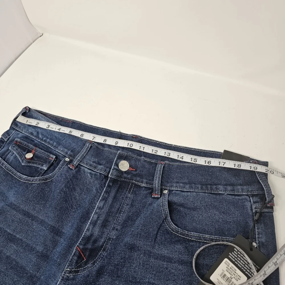 NWT True Religion Men’s size 38x32 Rocco Flap Pockets Relaxed‎ Skinny Blue Jean.